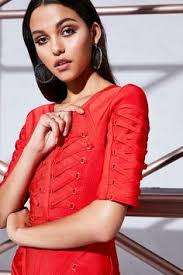 Premium Orla Bandage Lattice Bodycon Dress  - Size 12 (36) Imported from UK)
