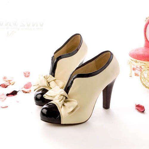 Lovemei Women Bow High Heel Ankle Boot Shoes