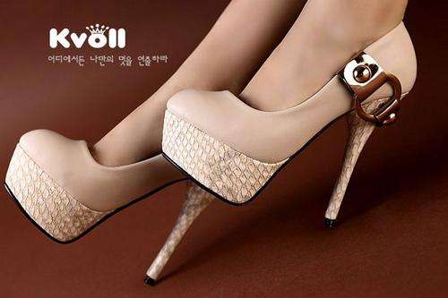 Women's Sexy High Heels Shoes Dress shoes Buckle Platform Pumps - Size 1 to 5