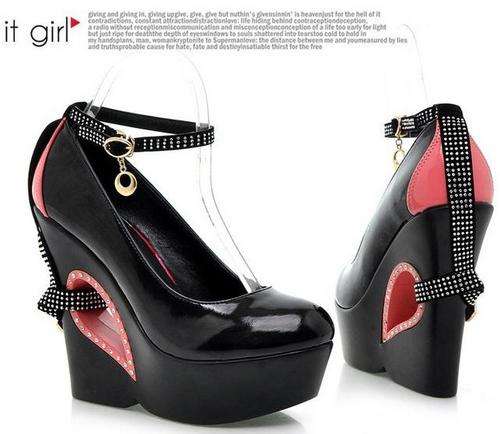 High platform waterproof Wedges Sexy ladies high heel shoes Party pumps shoes - Size 1 to 5