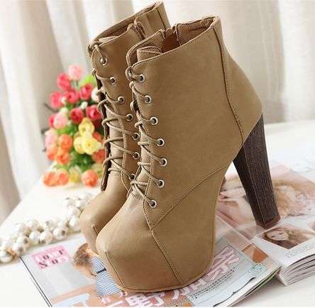 European Simple Cross Tie Lag Side Zipper Ankle boots