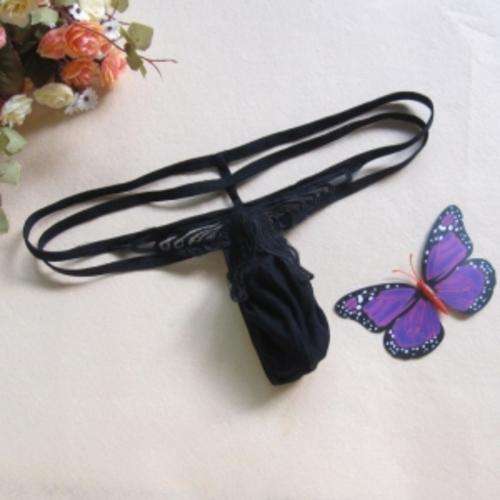 5 ON AUCTION!!  Hot Sexy Hollow Slit-bottom T-back Gstring Lingerie Underwear for Men - Black