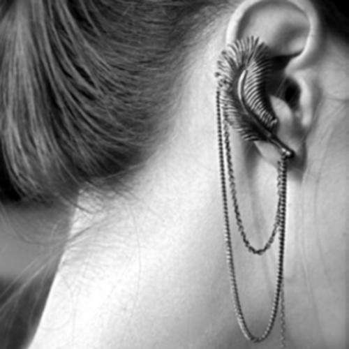 5 ON AUCTION!! Stylish Punk-style Plume Tassels Otica-clipping Earrings-Random Color