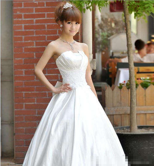 Women's New Off The Shoulder Solid Satin Floor-Length Ball Gown Dress -