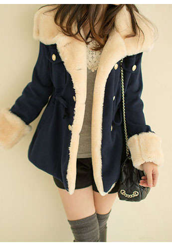 Women's Cute Brown/Blue/Red Notched Solid Worsted Coat - *DOOR DELIVERY R150*