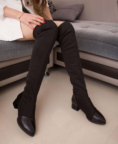 Casual Black Solid PU Boots - - *Door delivery for only R45*