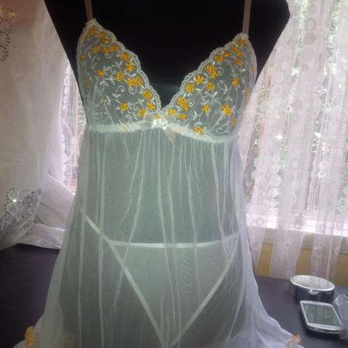 Sexy White And Yellow Baby Doll