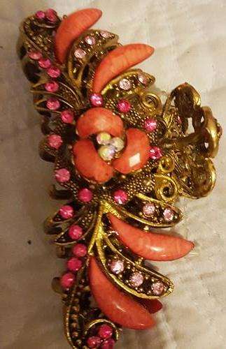 Beautiful Orange and Gold Hair Clip Accessory - Door Delivery