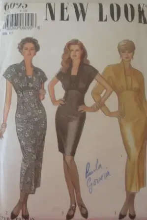 NEW LOOK PATTERNS 6095 STUNNING DRESS WITH HIGH BODICE DRESS SIZES 8 - 18 COMPLETE-UNCUT-F/FOLDED