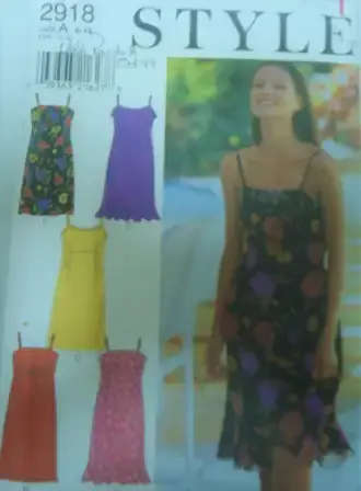 STYLE 2918 SET OF SUNDRESSES WITH SHOE STRING STRAPS SIZA  6 - 16 COMPLETE