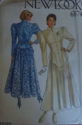 NEW LOOK PATTERNS 6874 STUNNING TOP & SKIRT - 6 SIZES IN ONE 8 - 18 COMPLETE