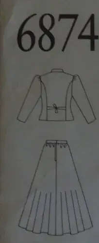 NEW LOOK PATTERNS 6874 STUNNING TOP & SKIRT - 6 SIZES IN ONE 8 - 18 COMPLETE