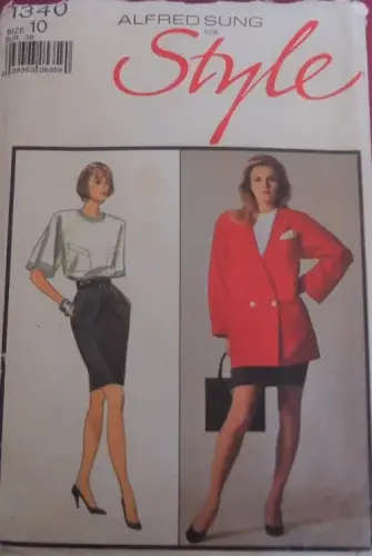 STYLE 1340 UNLINED JACKET-SKIRT-TOP SIZE 10 COMPLETE