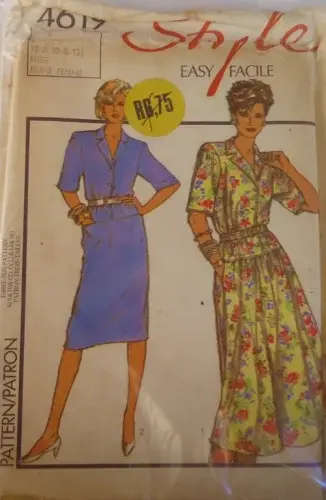 STYLE 4619 LOOSE FITTING SHORT SLEEVE DRESS SIZE 12-14-16 COMPLETE