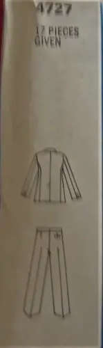 STYLE 4727 MEN-TEEN JACKET & PANTS SIZE 38` COMPLETE & SEE LISTING