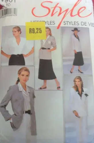 STYLE 4961 LINED JACKET-SKIRT-SKIRT-PANTS SIZE 10 COMPLETE & PART CUT STYLE 4961 LINED JACKET-SKIRT-