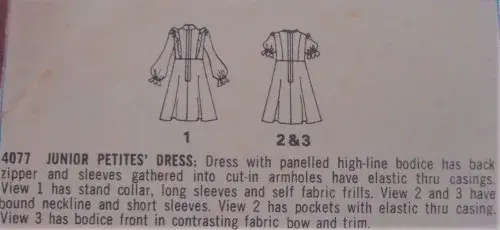 STYLE PATTERNS 4077 DRESS WITH PANELED HIGH-LINE BODICE SIZE JP 9 YEARS BUST 33` COMPLETE