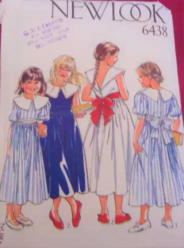 NEW LOOK PATTERNS 6438  GIRLS PARTY DRESS 9 SIZES IN ONE 4 - 12 YEARS COMPLETE NEW LOOK PATTERNS 643