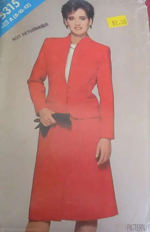 BUTTERICK 5315 JACKET-SKIRT SIZE A8-10-12 COMPLETE