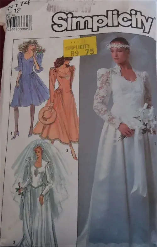 SIMPLICITY 8414 BRIDAL DRESS WITH SIZE 12 SEE LISTING