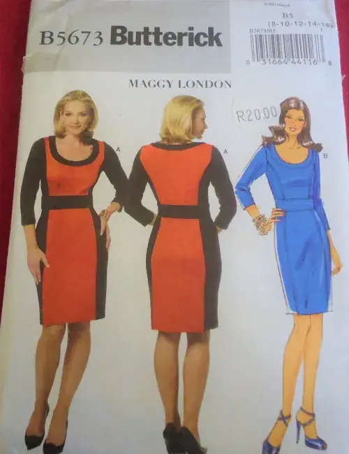 BUTTERICK B5673 CLOSE FITTING DRESS SIZE B58-10-12-14-16 COMPLETE