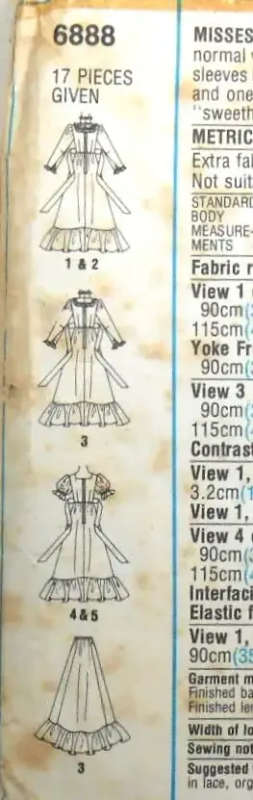 SIMPLICITY 6888 BRIDAL DRESS & TRAIN SIZE 10 BUST 83 CM COMPLETE-ZIPLOC