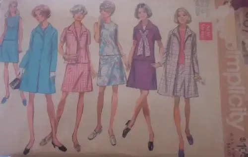 VINTAGE SIMPLICITY 8661 COAT-JACKET-BLOUSE-SKIRT- SIZE18 1/2 BUST 41` COMPLETE-ZIPLOC BAG