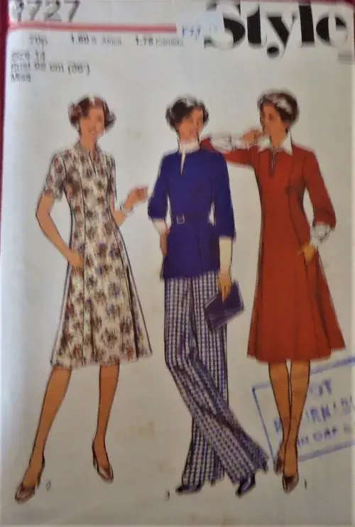 STYLE 1727 DRESS-TOP-PANTS SIZE 14 BUST 92 CM/36` COMPLETE-UNCUT-F/FOLDED