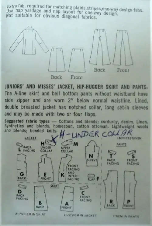 VINTAGE SIMPLICITY 7022 JACKET-HIP HUGGER SKIRT & PANTS SIZE 14 BUST 34` SEE LISTING