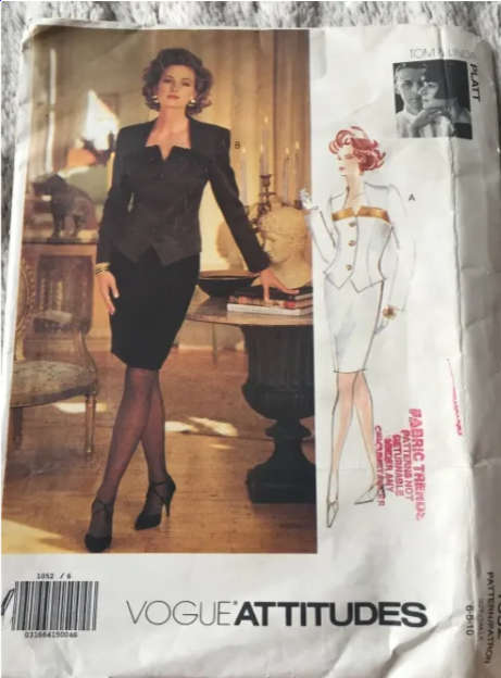 PATTERN VOGUE 1052 (TOM and LINDA PLATT)(COMPLETE) - JACKET and SKIRT (SIZE 6-8-10)