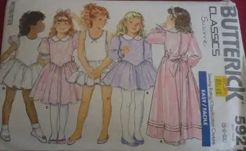 BUTTERICK 5921 GIRL`S DRESS & SLIP SIZE 5 - 6 X YEARS COMPLETE