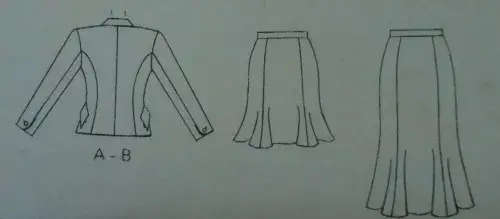 McCALL`S PATTERN 6191 LINED JACKET & SKIRT SIZE:14 COMPLETE-UNCUT-F/FOLDED