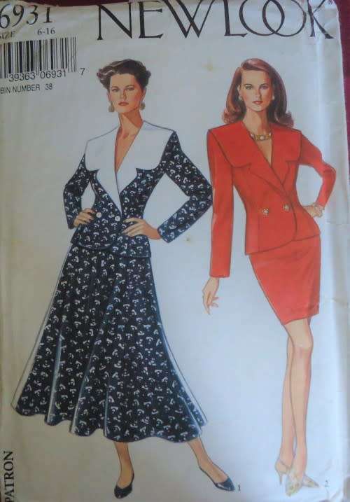 NEW LOOK PATTERNS 6931 JACKET & CONTRACT COLLAR & SKIRTSIX SIZES IN ONE 6 - 16 COMPLETE