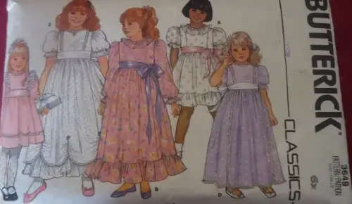 BUTTERICK PATTERN 3649 GIRL`S DRESS SIZE 6X YEARS SEE LISTING