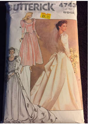 PATTERN BUTTERICK 4743 - WEDDING GOWNS (SIZE 8-10-12)