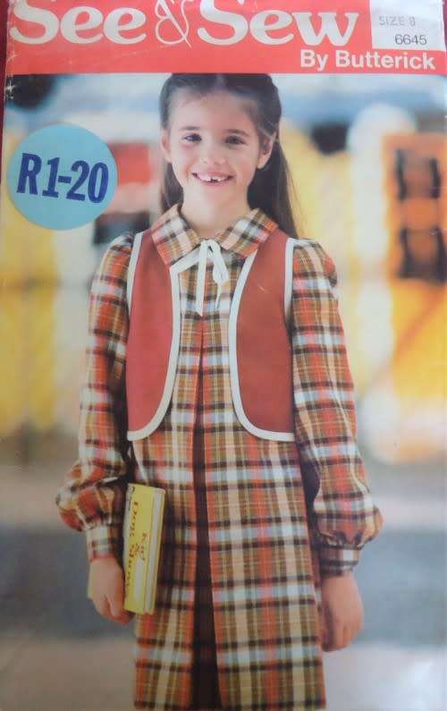 BUTTERICK PATTERN 6645 GIRL`S DRESS & WAISTCOAT SIZE 8 YEARS COMPLETE