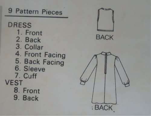 BUTTERICK PATTERN 6645 GIRL`S DRESS & WAISTCOAT SIZE 8 YEARS COMPLETE