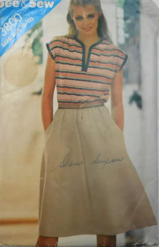 BUTTERICK 3800 LOOSE FITTING DRESS SIZE 8-10-12 COMPLETE BUTTERICK 3800 LOOSE FITTING DRESS SIZE 8-1