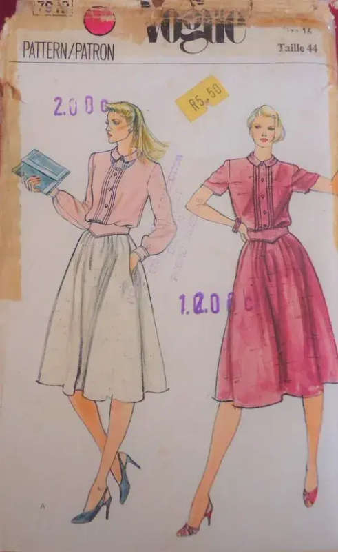 VOGUE 7912 DRESS & BELT SIZE 16 COMPLETE
