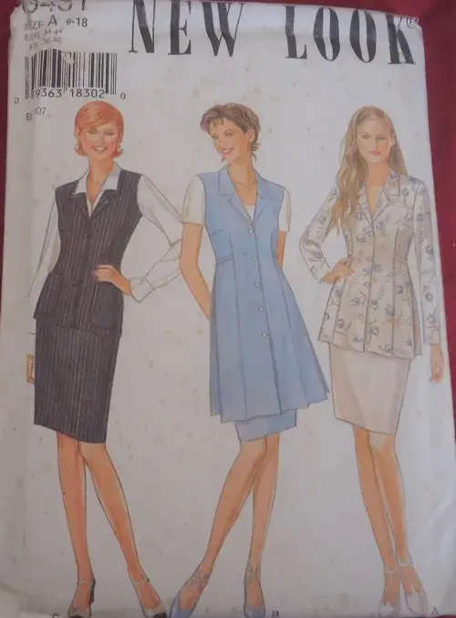 NEW LOOK PATTERNS 6431 JACKET-TOP-DRESS-SKIRT SIZE 8 - 18 -COMPLETE