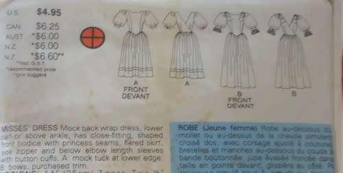 BUTTERICK PATTERN 3528 MOCK BACK WRAP DRESS SIZES 12-14-16 - COMPLETE