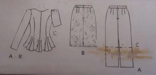 McCALL`S 6879 TOP & SKIRT SIZE C10-12-14 COMPLETE-UNCUT-FACTORY FOLDED