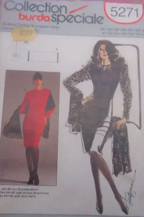 BURDA PATTERN 5271 STUNNING DRESS SIZES 8 - 20 COMPLETE-UNCUT-SEALED-FACTORY FOLDED