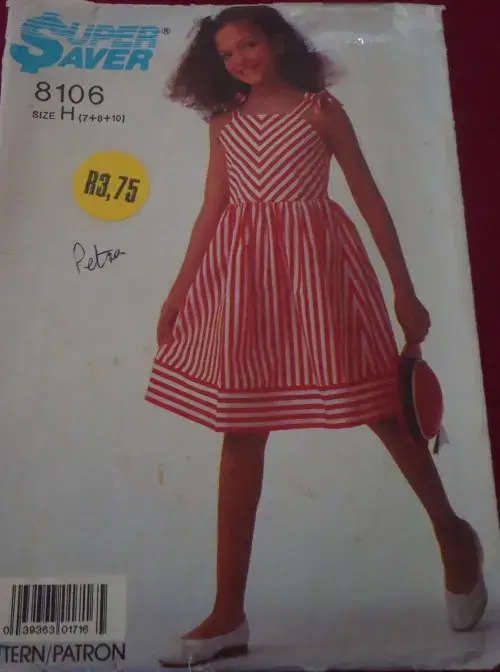 SIMPLICITY PATTERN 8106 GIRLS SUNDRESS SIZE H  7 + 8 + 10 YEARS COMPLETE