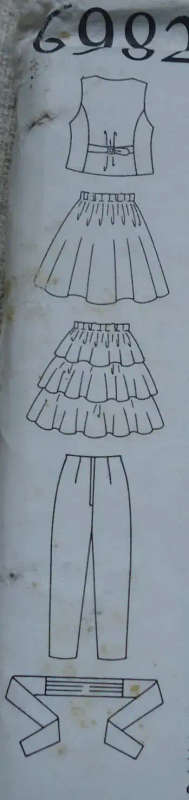 NEW LOOK PATTERNS 6982 KIDDIES CO-ORDINATES SEVEN SIZES IN ONE 8 -14 YEARS COMPLETE-UNCUT-F/FOLDED