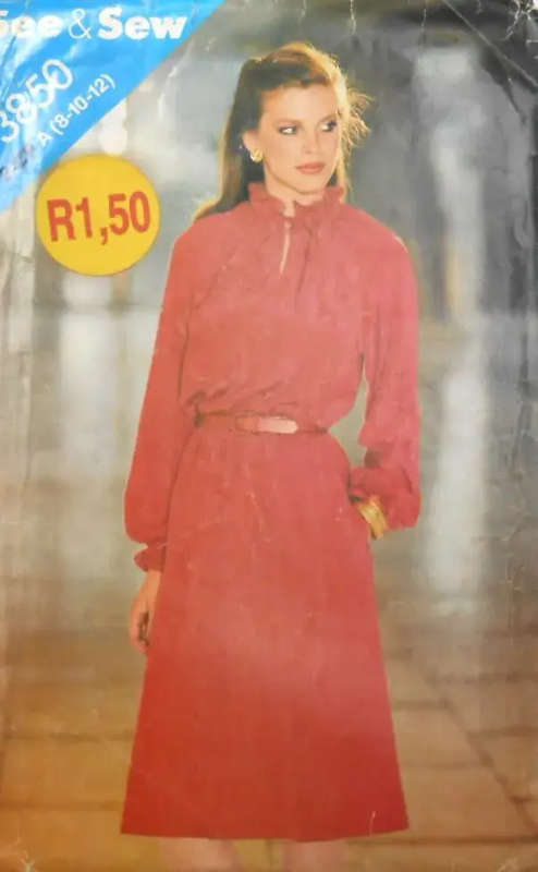 BUTTERICK 3850 LOOSE FITTING DRESS SIZE 8-10-12 COMPLETE BUTTERICK 3850 LOOSE FITTING DRESS SIZE 8-1