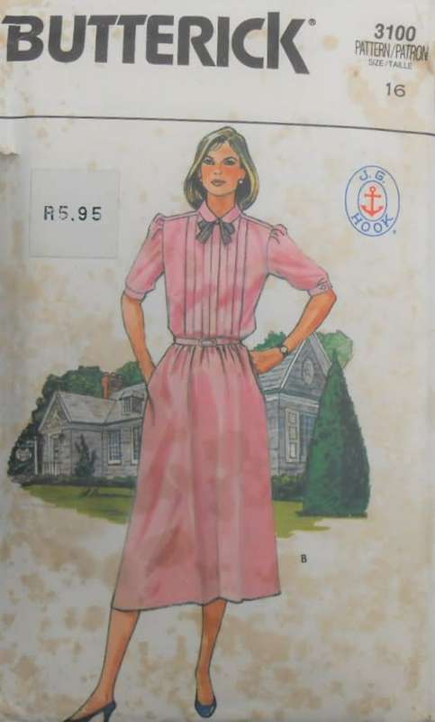 BUTTERICK 3100 LOOSE FITTING DRESS SIZE 16 COMPLETE - SEE LISTING BUTTERICK 3100 LOOSE FITTING DRESS