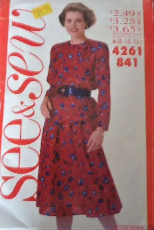 BUTTERICK PATTERN 4261 SKIRT & TOP SIZE A 8 + 10 + 12 COMPLETE