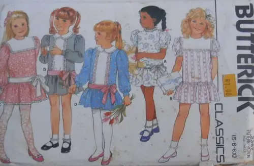 BUTTERICK 3357 GIRLS DRESSES SIZE 5-6-6X YEARS COMPLETE