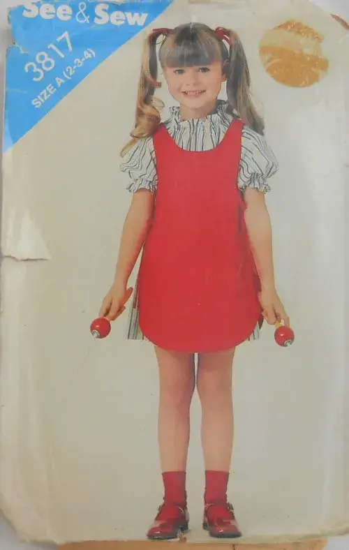 BUTTERICK 3817 GIRLS DRESS-PINAFORE SIZE A 2-3-4 YEARS COMPLETE